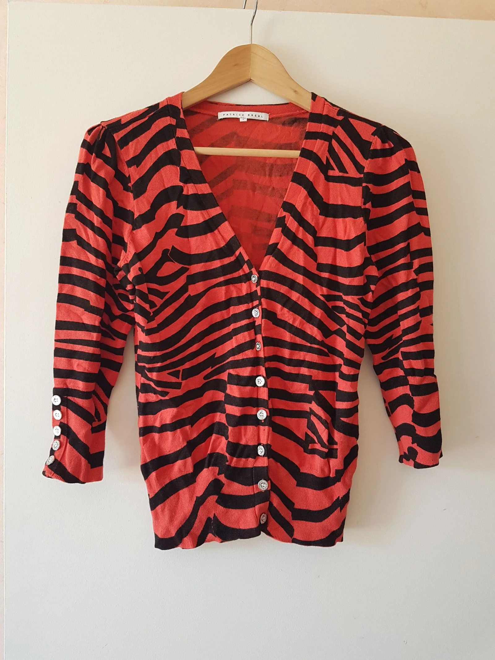 original gilet fin patrice breal 36 orange quasi neuf
